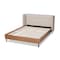 Baxton Studio Catarina Beige Upholstered Walnut Finished Queen Size Platform Bed 159-9575 - alternate 3